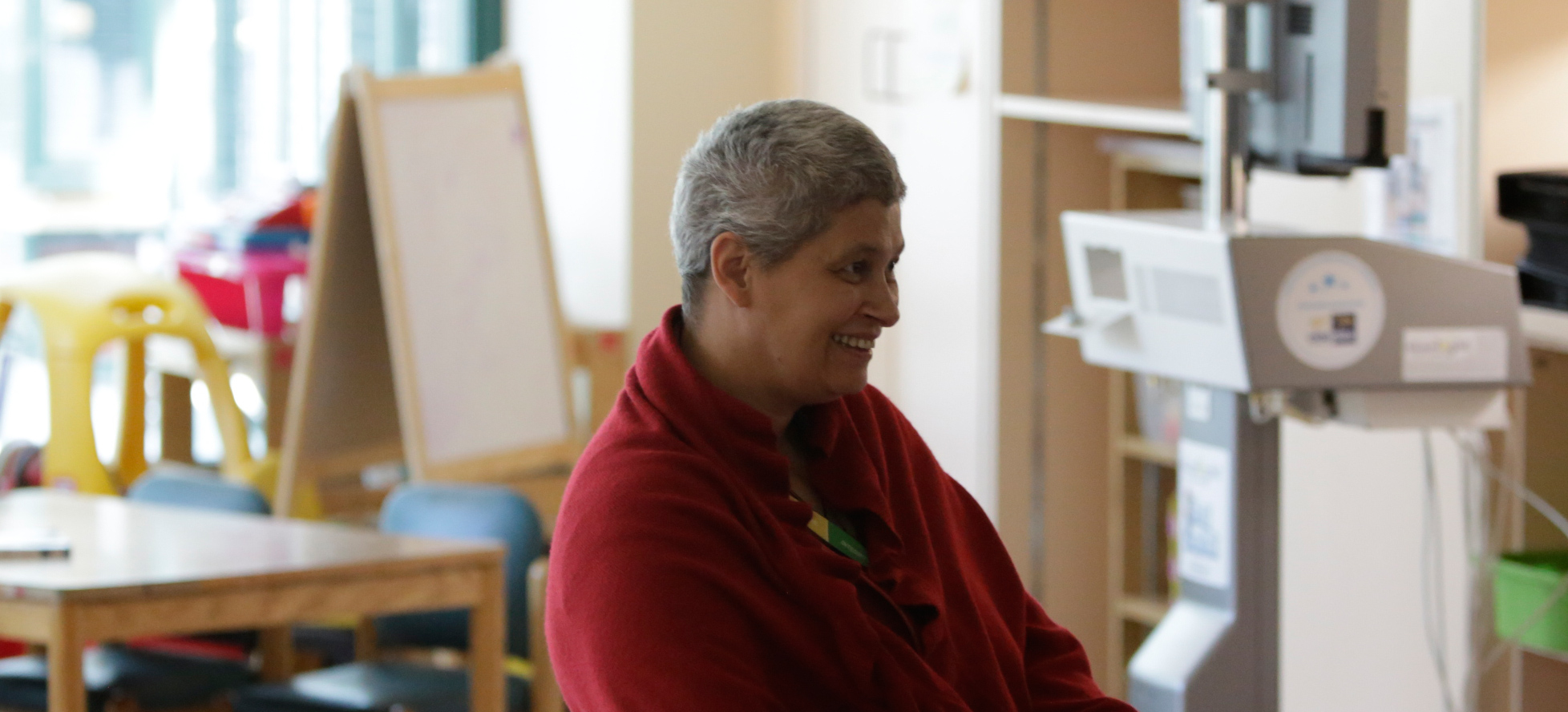 SickKids staff member in waiting room