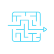 Icon of an arrow through a maze