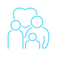 Icon of a family with a heart above