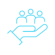 Icon of a hand with people in it