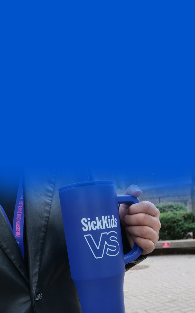 Close up of SickKids water bottle