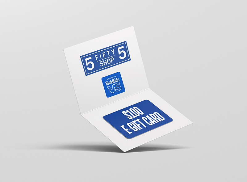 Close up of $100 gift card