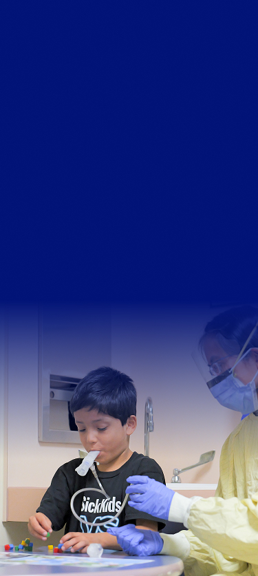 Patient Sebastian at the hospital getting a check up