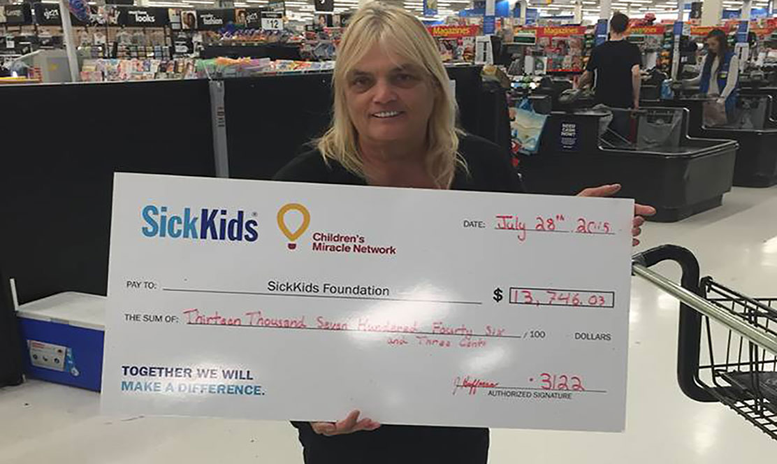 Walmart employee, Jackie, helps raise funds for SickKids