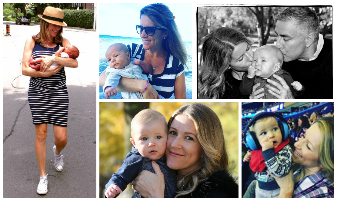 Collage of images of Mom and Dad with baby boy