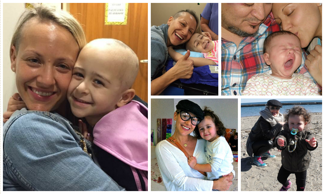 Collage of photos of mom with her daughter