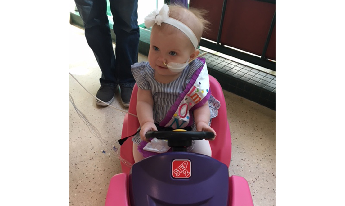Charlotte at the wheel.