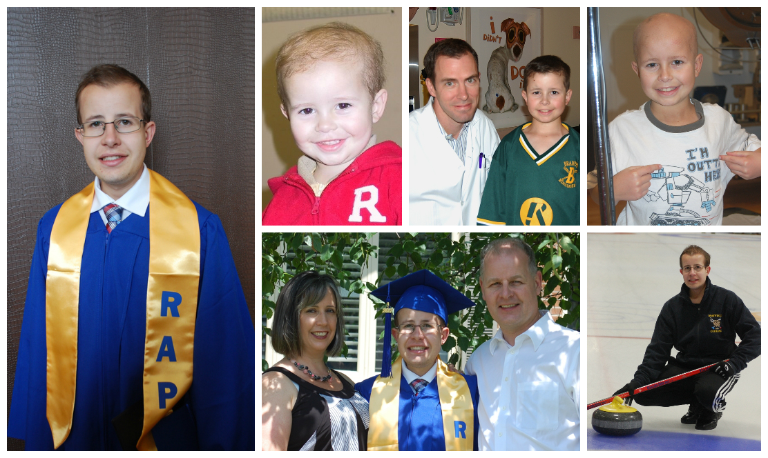 Collage of SickKids kid Tobin growing up