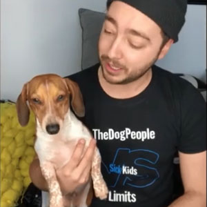 Dan with dog, Charlie