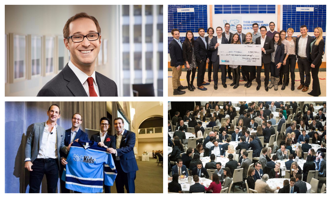 Photo collage of young professionals at a fundraising event