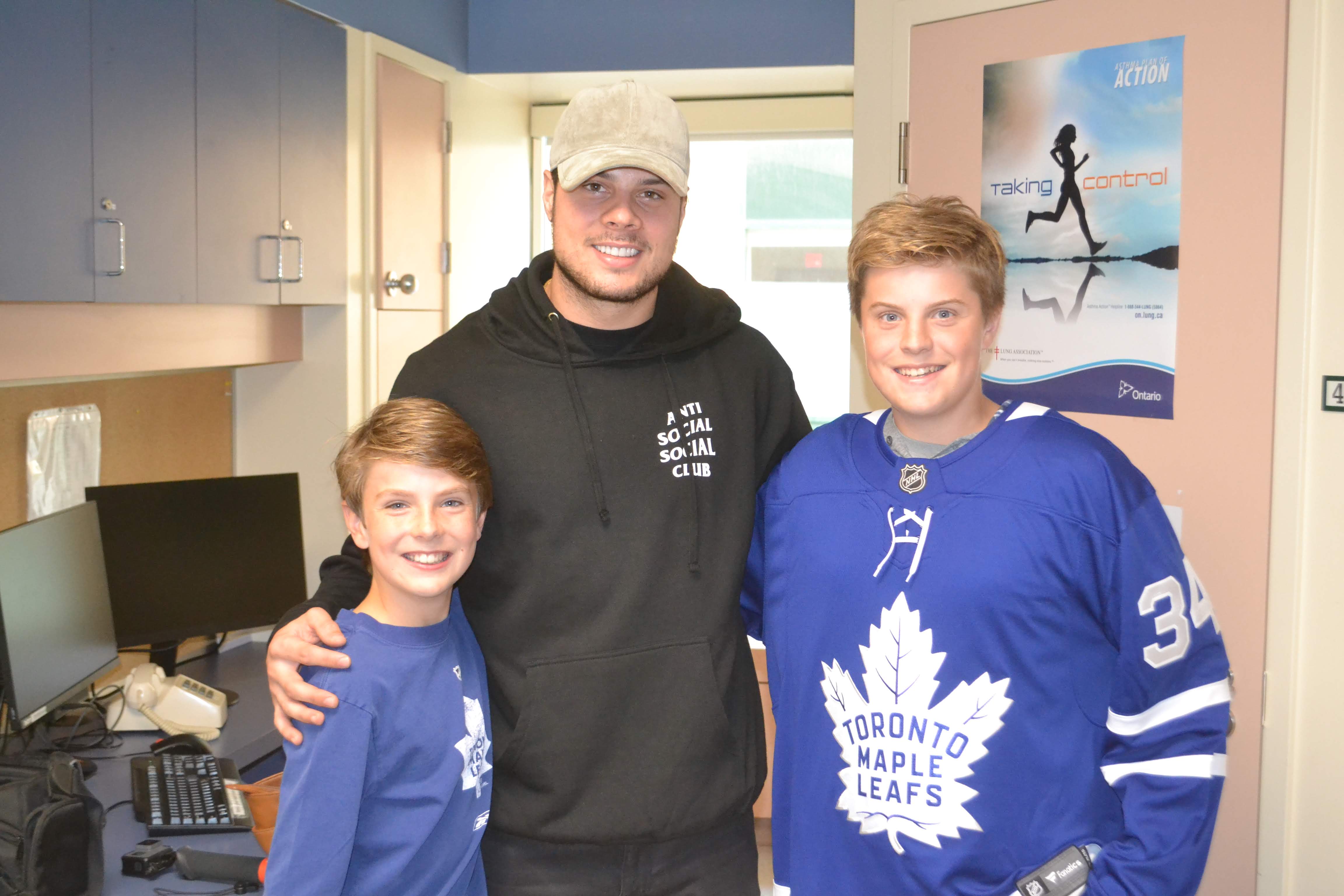 Auston Matthews and Mackenzie Robertson