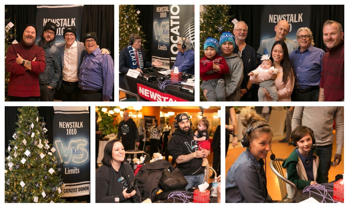 Collage of photos of people participating in Radiothon