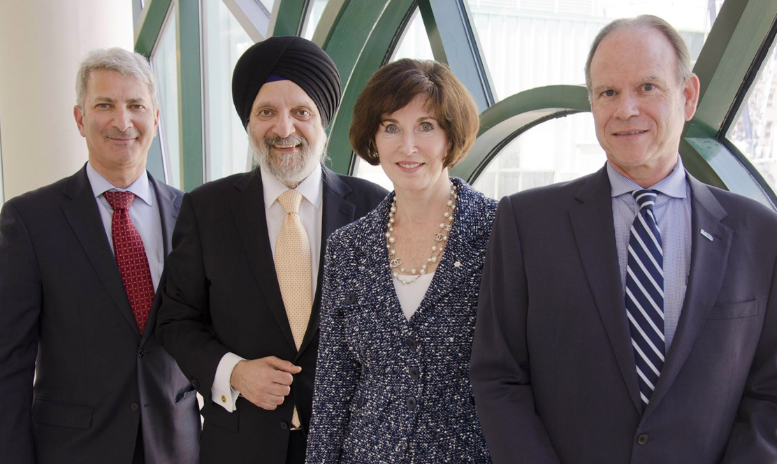 Dr. Michael Apkon (President & CEO, SickKids), Sabi Marwah (Board Chair, SickKids), Kathleen Taylor (Board Chair, SickKids Foundation), Ted Garrard (CEO, SickKids Foundation)