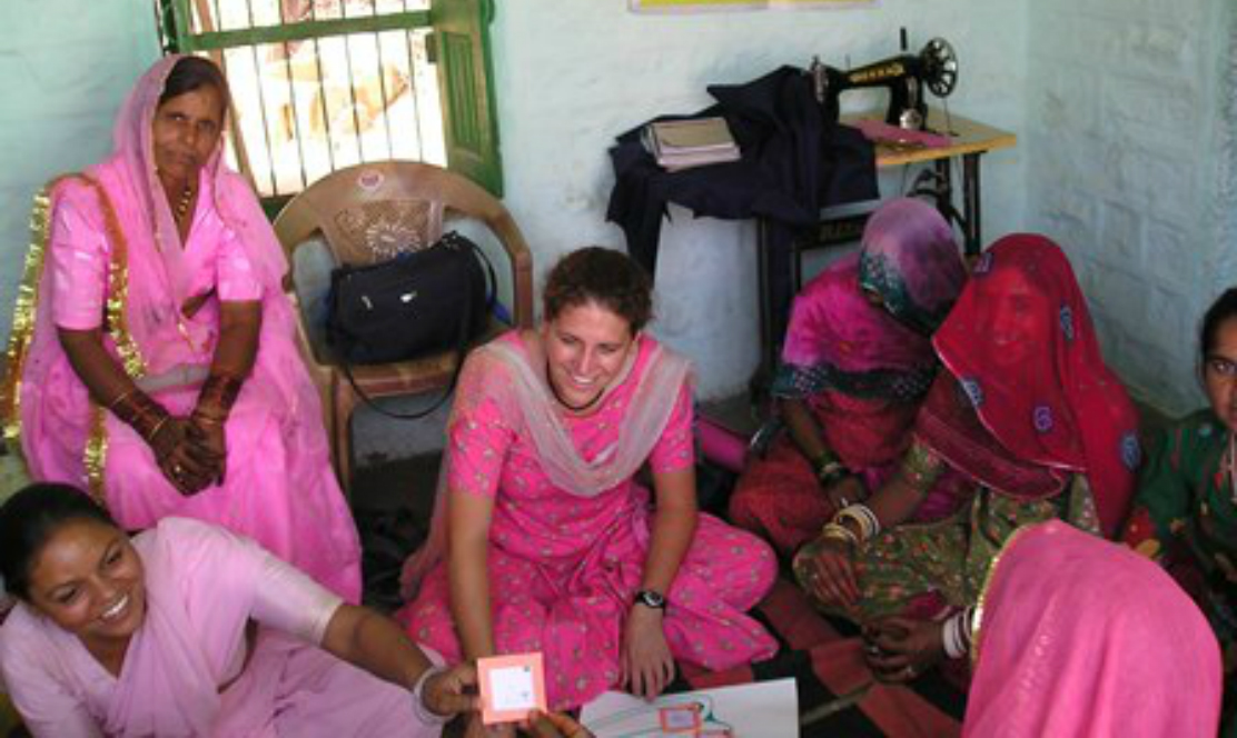 SickKids staff sitting with women in India