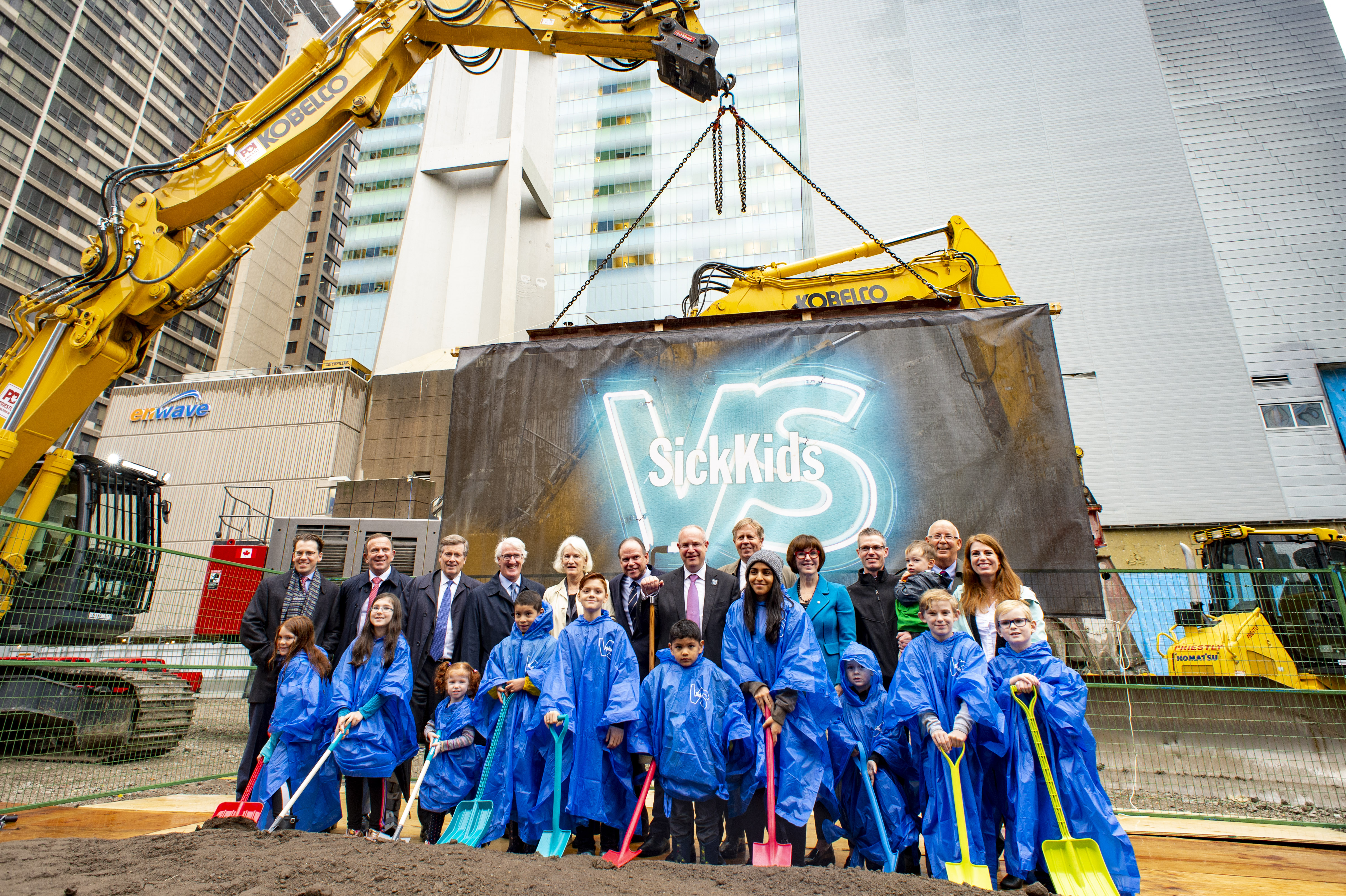 Groundbreakers and SickKids Patients attend the ground breaking ceremony